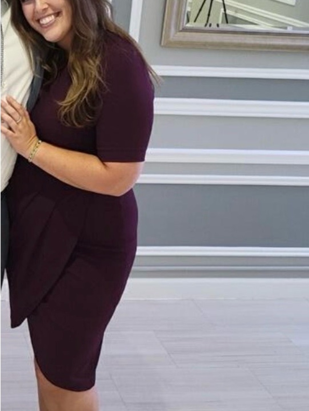 Calvin Klein Deep Plum Dress Size 12 knee length wedding guest dress - Picture 4 of 5